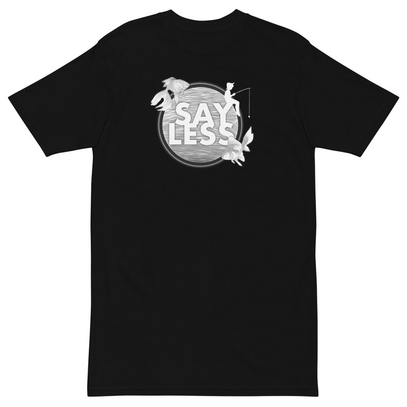 Gone Fishing Tee — Black, artwork by Nika B