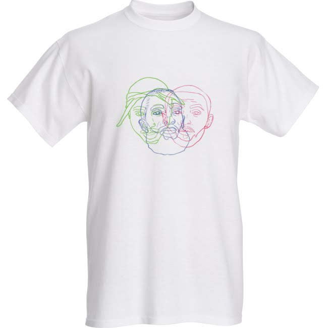 Legends in Line Tribute Tee — White, artwork by Nika B