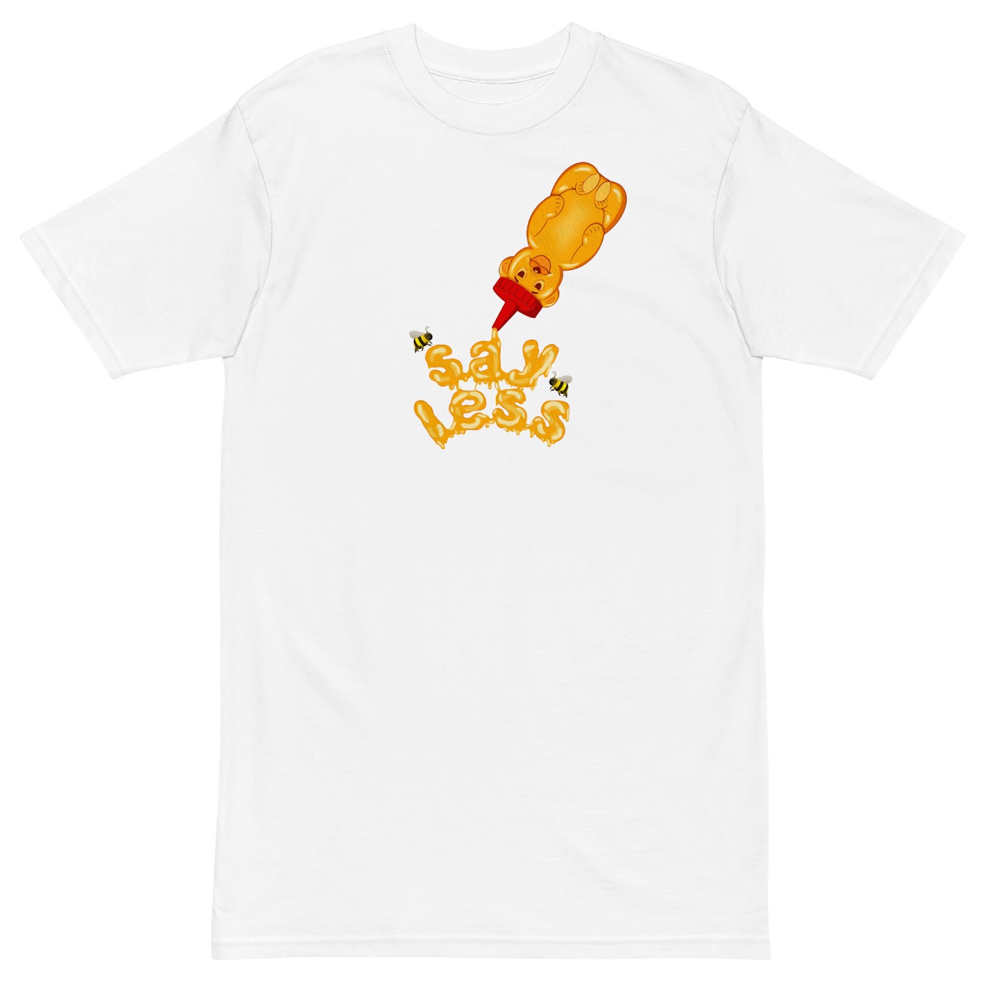 Honey Bear Tee — White, artwork by Nika B