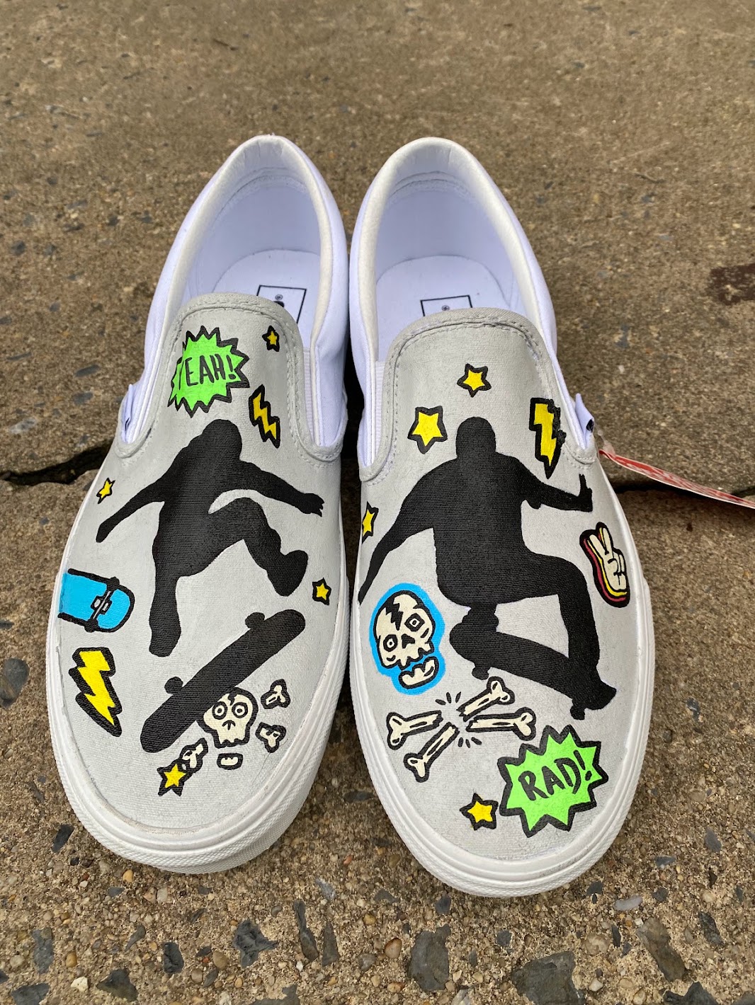 Skate-inspired Vans, hand-painted by Nika B