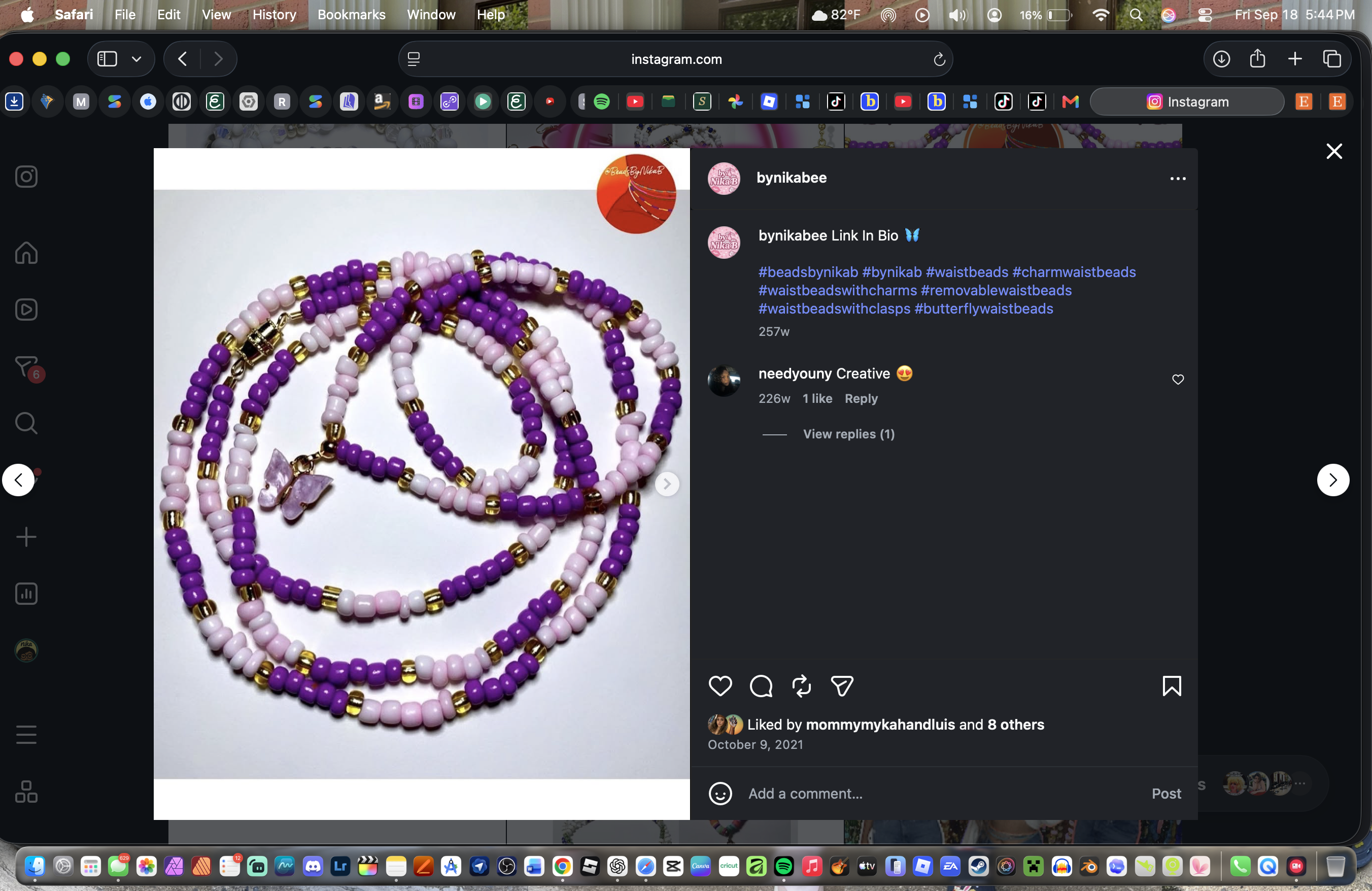 Purple, lavender & gold with a butterfly charm handmade by Nika B